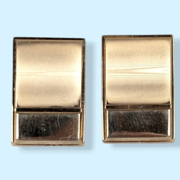 Vintage Swank Polished Rectangle Cufflinks - Picture 3 of 6